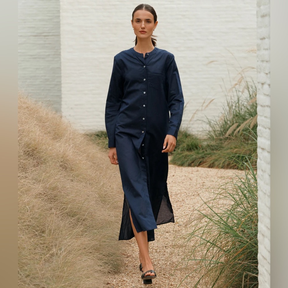 JENNI KAYNE Navy Capri Caftan Dress